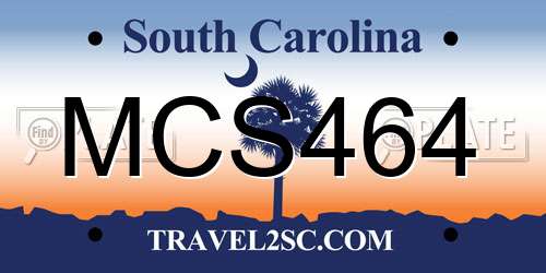 MCS464 South Carolina License Plate