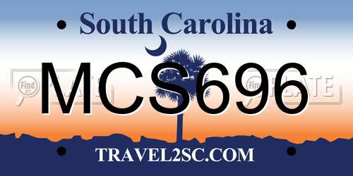 MCS696 South Carolina License Plate