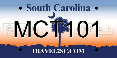 MCT101 South Carolina License Plate