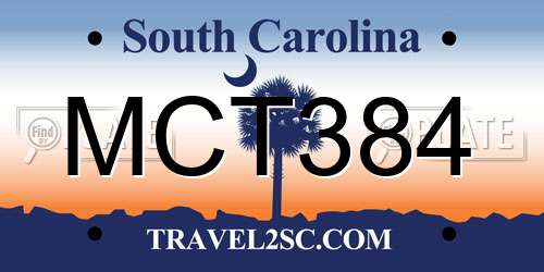 MCT384 South Carolina License Plate