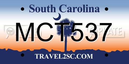 MCT537 South Carolina License Plate