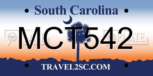MCT542 South Carolina License Plate