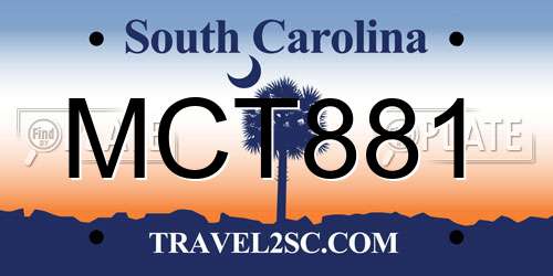 MCT881 South Carolina License Plate