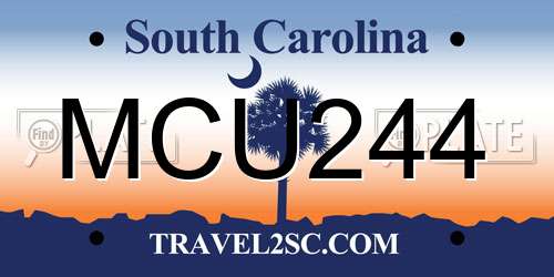 MCU244 South Carolina License Plate