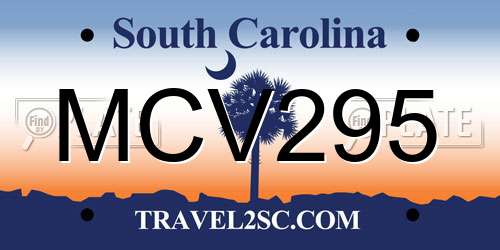 MCV295 South Carolina License Plate