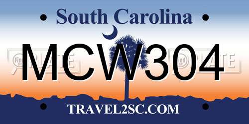 MCW304 South Carolina License Plate