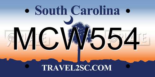 MCW554 South Carolina License Plate