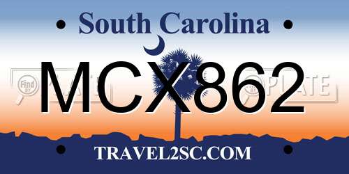 MCX862 South Carolina License Plate