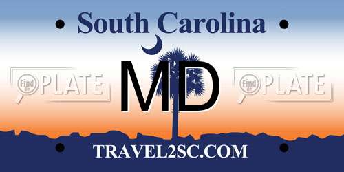 MD South Carolina License Plate