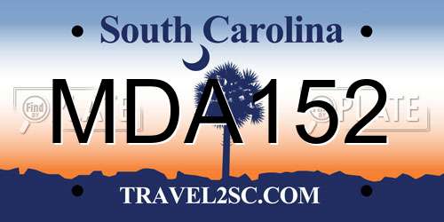 MDA152 South Carolina License Plate