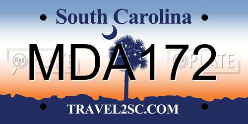 MDA172 South Carolina License Plate