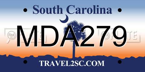 MDA279 South Carolina License Plate