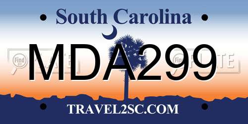 MDA299 South Carolina License Plate