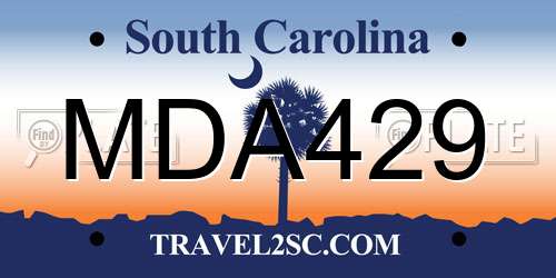 MDA429 South Carolina License Plate