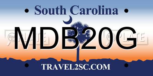 MDB20G South Carolina License Plate