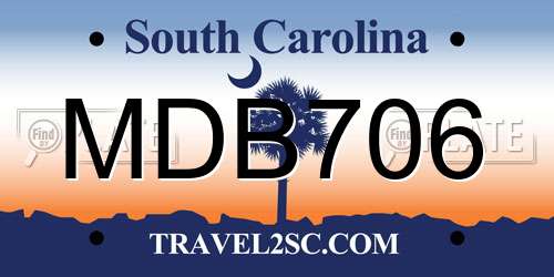MDB706 South Carolina License Plate