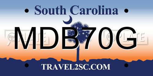 MDB70G South Carolina License Plate