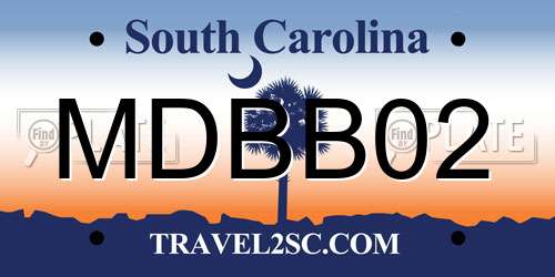MDBB02 South Carolina License Plate
