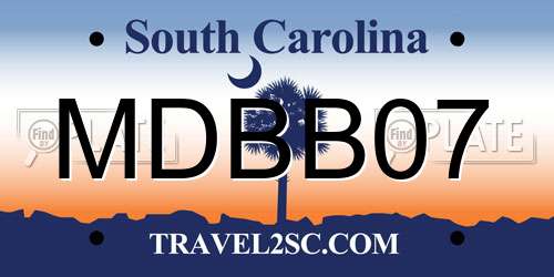 MDBB07 South Carolina License Plate