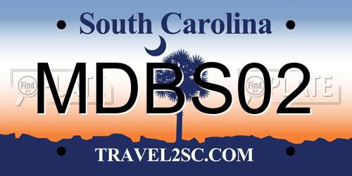 MDBS02 South Carolina License Plate