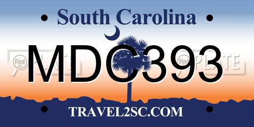 MDC393 South Carolina License Plate