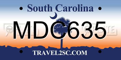 MDC635 South Carolina License Plate