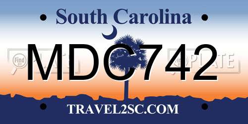 MDC742 South Carolina License Plate
