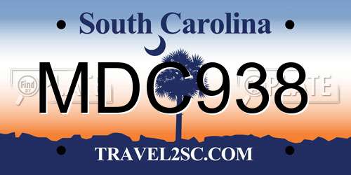 MDC938 South Carolina License Plate