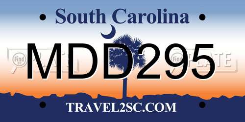 MDD295 South Carolina License Plate