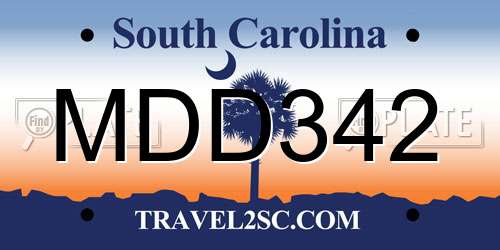 MDD342 South Carolina License Plate