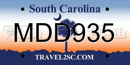 MDD935 South Carolina License Plate