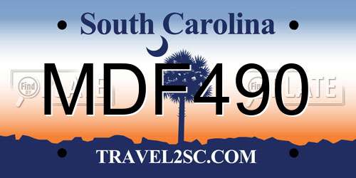 MDF490 South Carolina License Plate