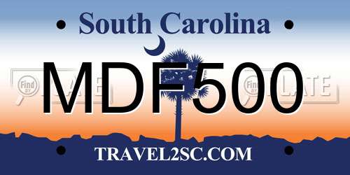 MDF500 South Carolina License Plate