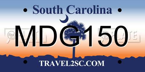 MDG150 South Carolina License Plate
