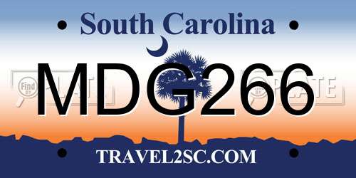 MDG266 South Carolina License Plate