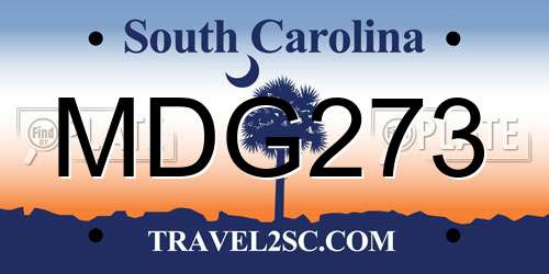 MDG273 South Carolina License Plate