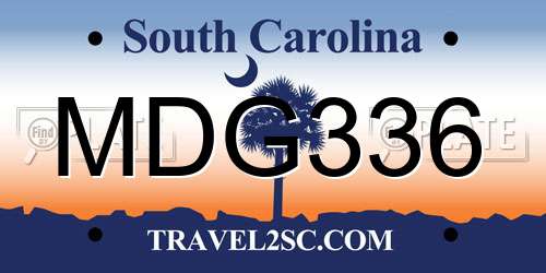 MDG336 South Carolina License Plate