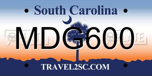 MDG600 South Carolina License Plate