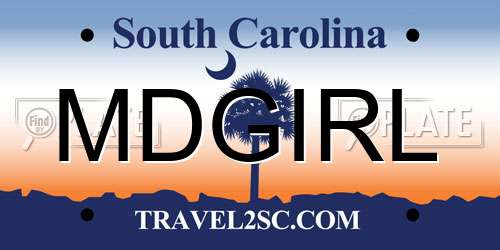 MDGIRL South Carolina License Plate