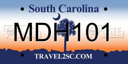 MDH101 South Carolina License Plate