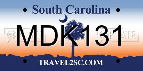MDK131 South Carolina License Plate