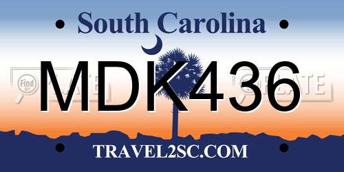 MDK436 South Carolina License Plate