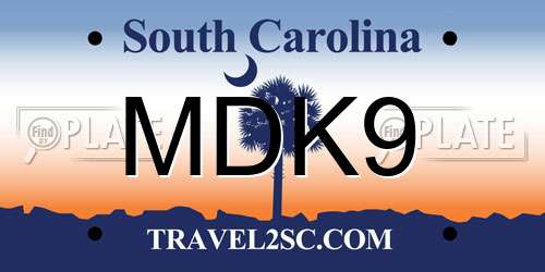 MDK9 South Carolina License Plate