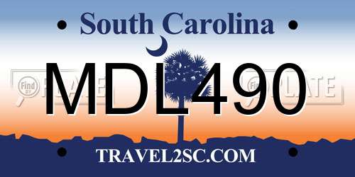 MDL490 South Carolina License Plate