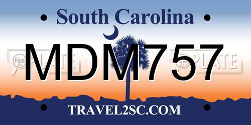 MDM757 South Carolina License Plate