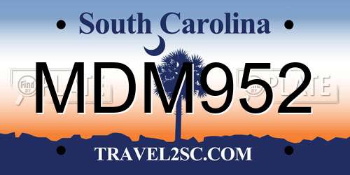 MDM952 South Carolina License Plate