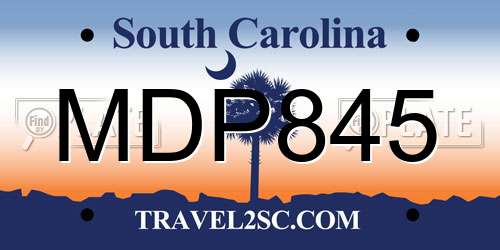 MDP845 South Carolina License Plate