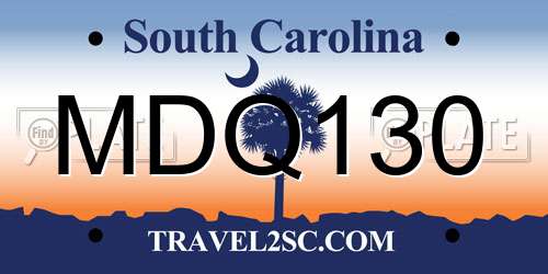MDQ130 South Carolina License Plate