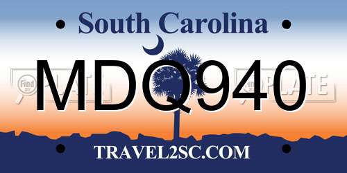 MDQ940 South Carolina License Plate