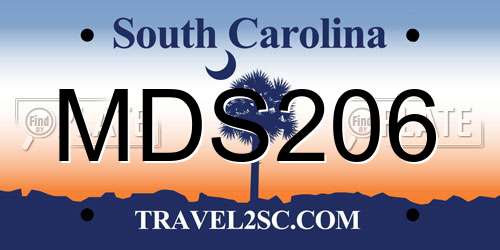 MDS206 South Carolina License Plate
